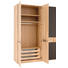 KLEIDERSCHRANK in massiv Eiche Dunkelbraun, Eichefarben - Eichefarben/Dunkelbraun, Design, Glas/Holz (253,2/224,8/62cm) - NOVEL