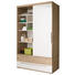 SCHIEBETÜRENSCHRANK in Eichefarben, Weiß - Eichefarben/Silberfarben, Design, Holzwerkstoff/Metall (124/207/64cm) - Paidi SCHIEBETÜRENSCHRANK in Eichefarben, Weiß - Eichefarben/Silberfarben, Design, Holzwerkstoff/Metall (124/207/64cm) - Paidi