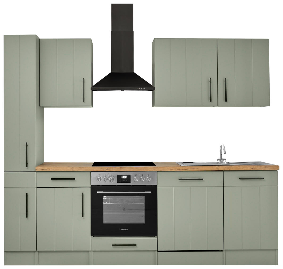 MODULKÖK 250 cm   i vildek, vassgrön  - vassgrön/vildek, Trend, metall/trämaterial (250cm) - Respekta