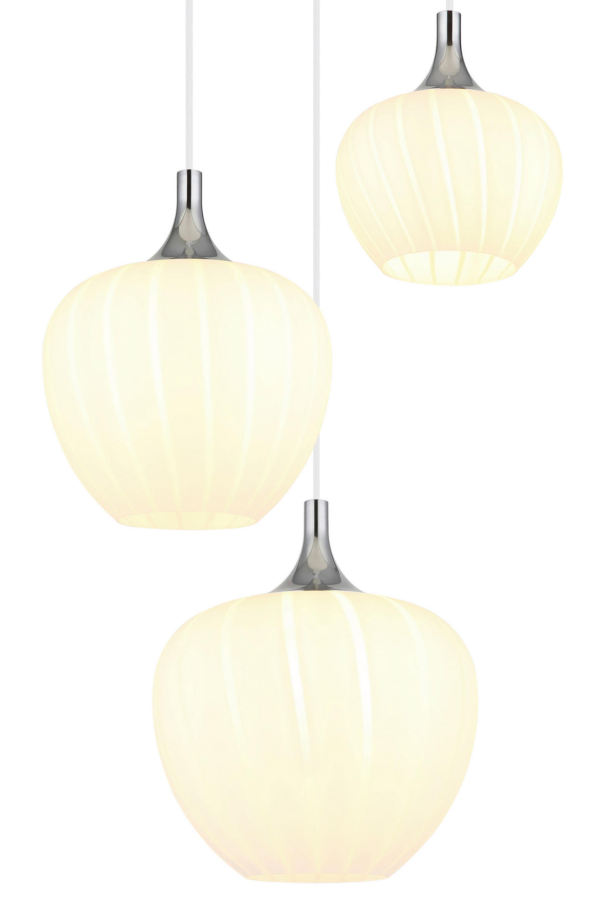 HÄNGLAMPA 48/120 cm  - vit/kromfärg, Klassisk, metall/glas (48/120cm) - Globo