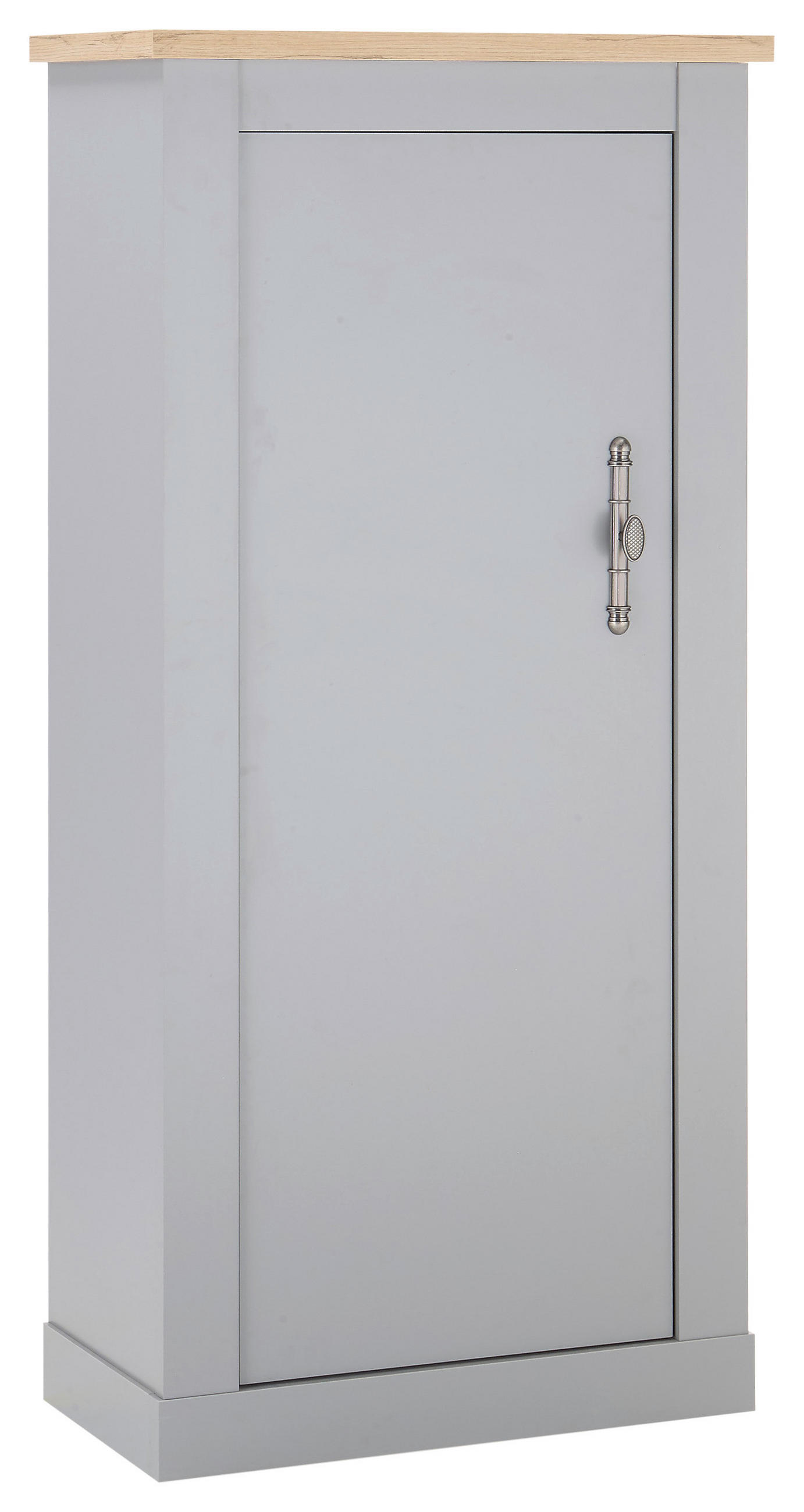 HIGHBOARD in 68/142/37 cm - Eichefarben/Silberfarben, Design, Holzwerkstoff/Metall (68/142/37cm) - MID.YOU