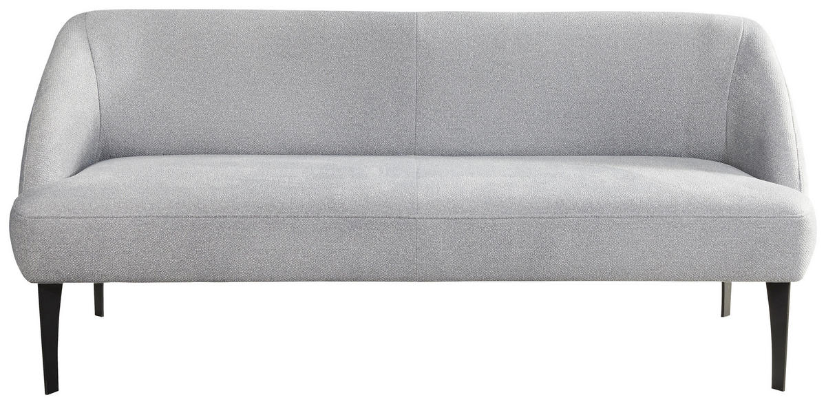 SITZBANK 217/85/72 cm Webstoff Hellgrau Metall  - Hellgrau/Schwarz, KONVENTIONELL, Textil/Metall (217/85/72cm) - Moderano