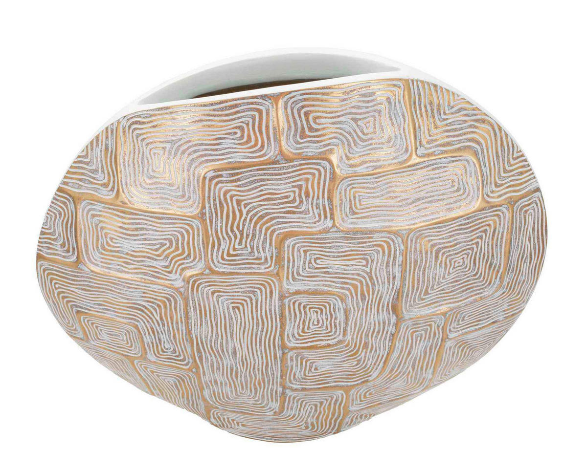 Vase Eclips  - Goldfarben/Weiß, Basics, Kunststoff (36/34.5/11cm)