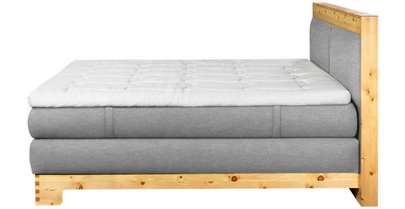 BOXSPRINGBETT 180/200 cm  in Hellgrau  - Hellgrau, Natur, Holz/Textil (180/200cm) - Linea Natura