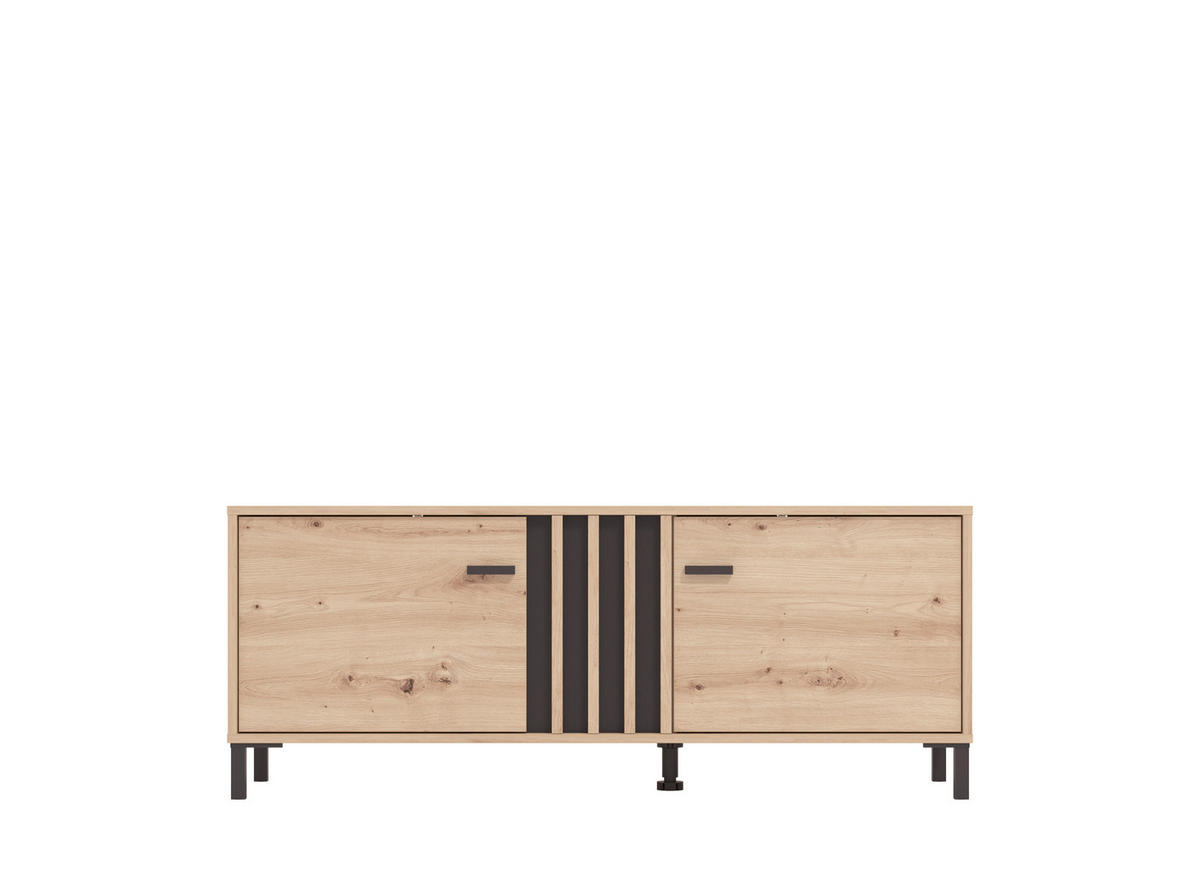 TV DIEL, čierna, dub artisan, 131,4/52/40 cm - čierna/dub artisan, Basics, kompozitné drevo/plast (131,4/52/40cm) - Hom`in