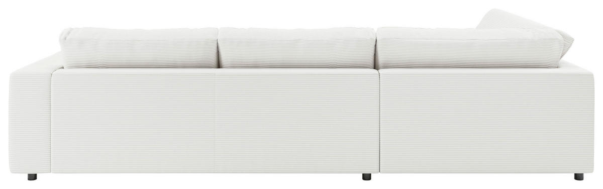ECKSOFA in Cord Weiss  - Weiss/Schwarz, Design, Kunststoff/Textil (224/325cm) - Pure Home Lifestyle