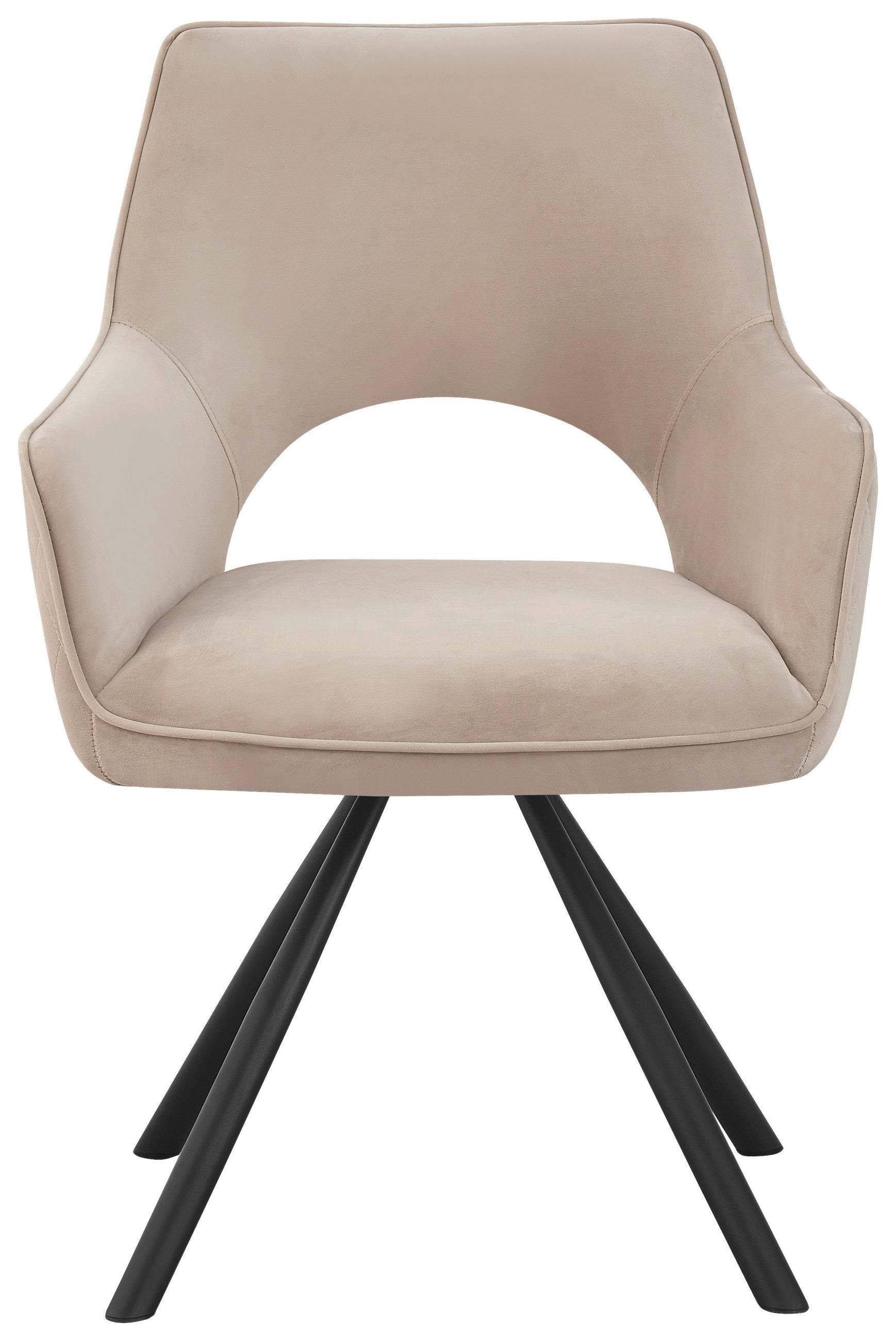 ARMLEHNSTUHL  in Eisen Webstoff  - Beige/Schwarz, Design, Textil/Metall (60/85/63cm) - Hom`in