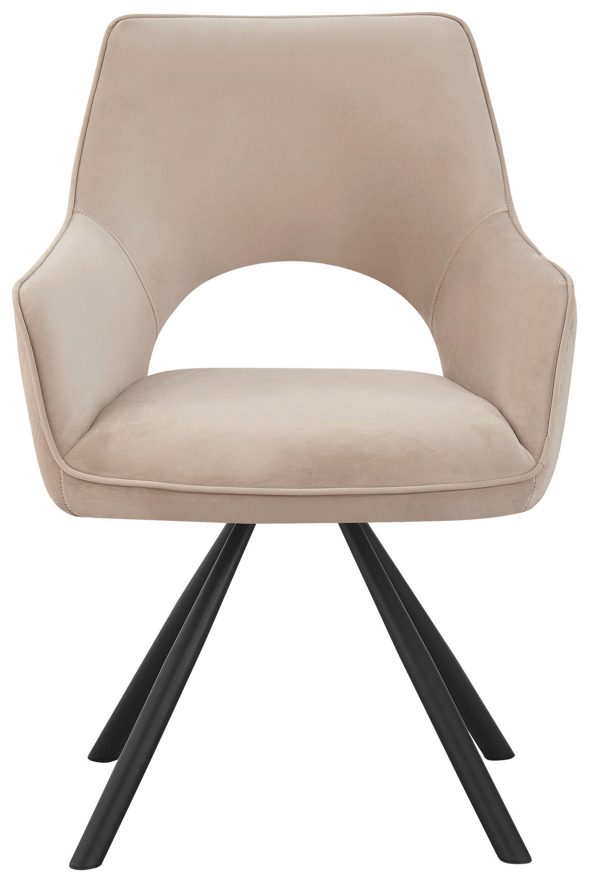 ARMLEHNSTUHL  in Eisen Webstoff  - Beige/Schwarz, Design, Textil/Metall (60/85/63cm) - Hom`in