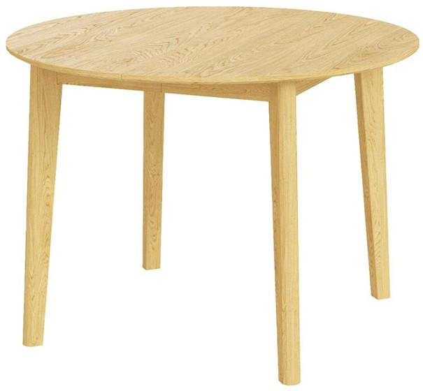 MATBORD 120/120/74 cm massivt trä, delar i massivt trä  trä utdragbar, finns i olika träslag rund ekfärgad  - ekfärgad, Klassisk, trä (120/120/74cm) - Skovby
