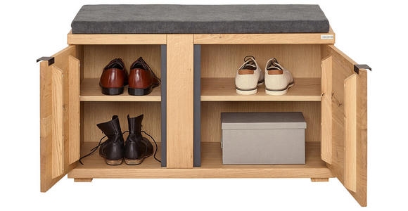 GARDEROBENBANK  in 90/51,7/38 cm  - Wildeiche/Anthrazit, Natur, Holz/Holzwerkstoff (90/51,7/38cm) - Linea Natura