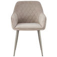 ARMLEHNSTUHL  in Eisen Samt  - Taupe, Design, Textil/Metall (56/82.5/61.5cm) - Novel