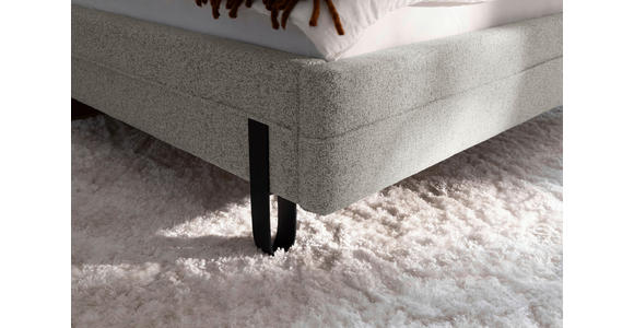POLSTERBETT Beleuchtung 180/200 cm  in Taupe  - Taupe/Schwarz, MODERN, Textil/Metall (180/200cm) - Novel