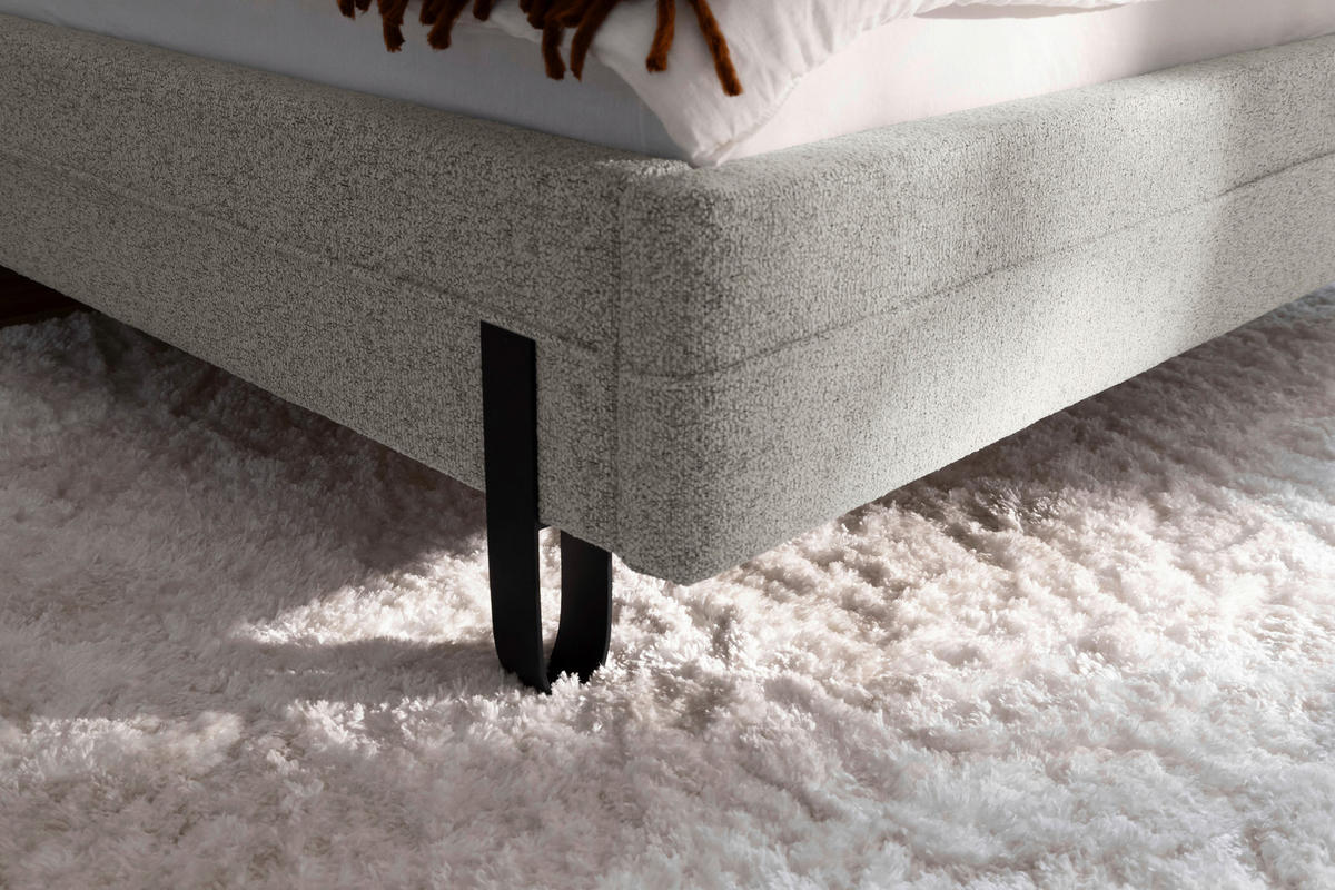 POLSTERBETT Beleuchtung 180/200 cm  in Taupe  - Taupe/Schwarz, MODERN, Textil/Metall (180/200cm) - Novel