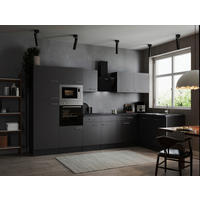 ECKKÜCHE - Silberfarben/Grau, Design, Holzwerkstoff/Metall (340/172cm) - Respekta