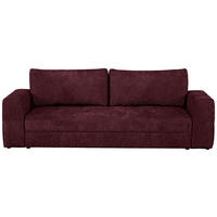 SCHLAFSOFA Struktur Weinrot  inkl. Zierkissen, Rückenkissen, Bettkasten, Schlaffunktion, Rücken echt  - Weinrot/Schwarz, KONVENTIONELL, Kunststoff/Textil (253/87/102cm) - Xora