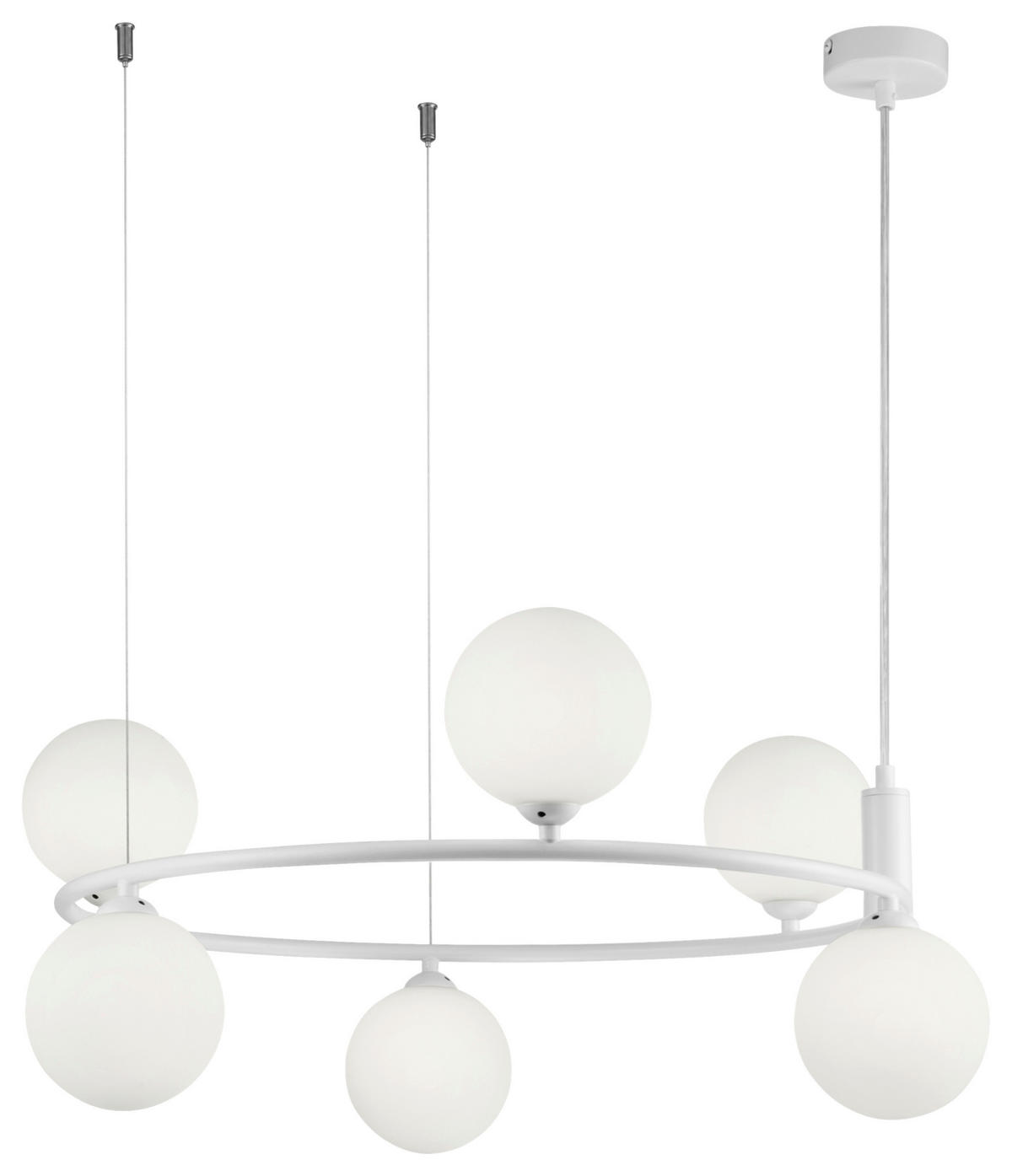 PENDELLEUCHTE  58/28/58 cm   - Weiss, Basics, Glas/Metall (58/28/58cm) - MAYTONI