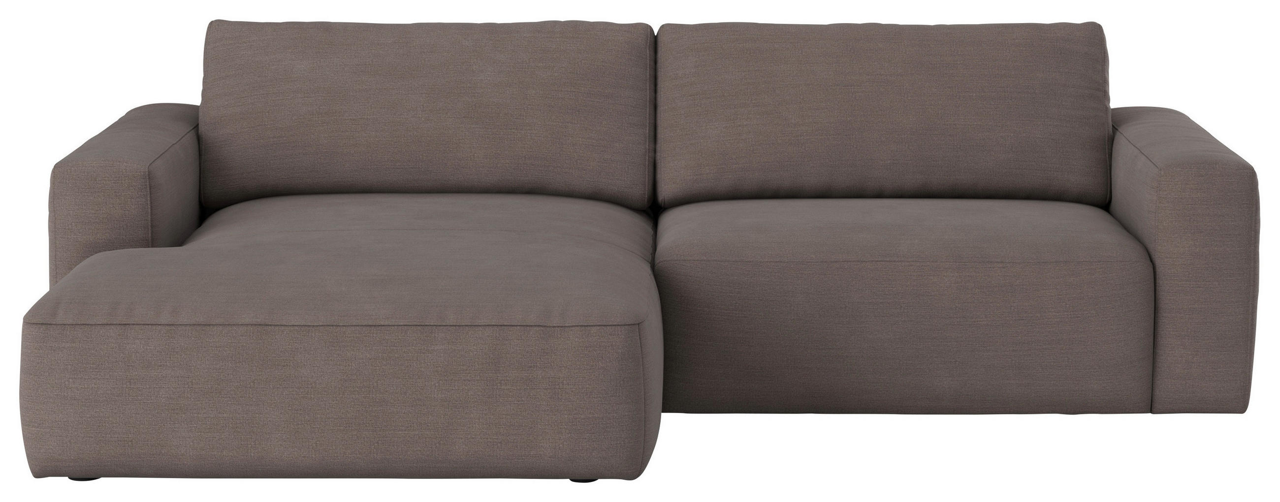 ECKSOFA Taupe Webstoff  - Taupe/Schwarz, MODERN, Kunststoff/Textil (175/283cm) - MID.YOU