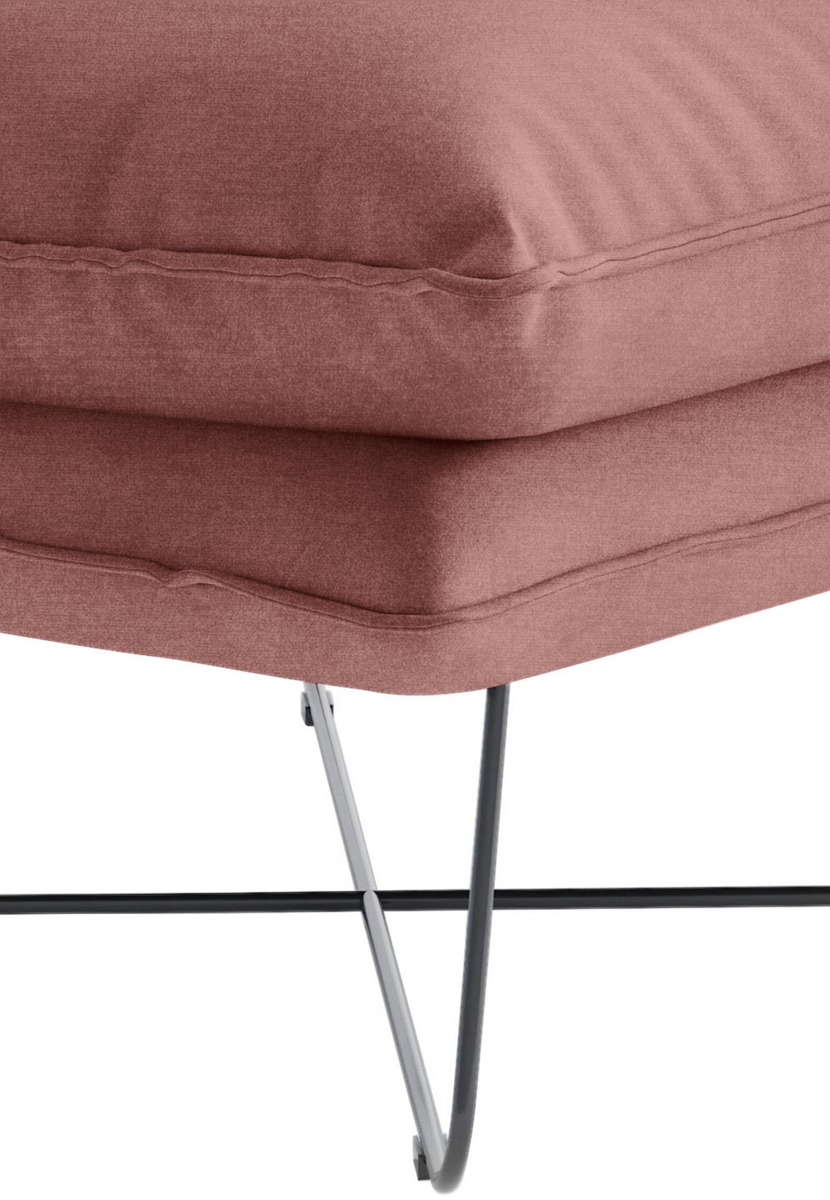 SESSEL in Velours Beere  - Beere/Schwarz, Design, Textil/Metall (72/84/90cm) - Hom`in