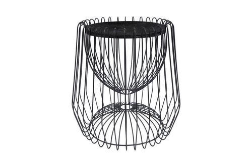 PRÍRUČNÝ STOLÍK, čierna - čierna, Basics, kov/kameň (50/50/51cm)