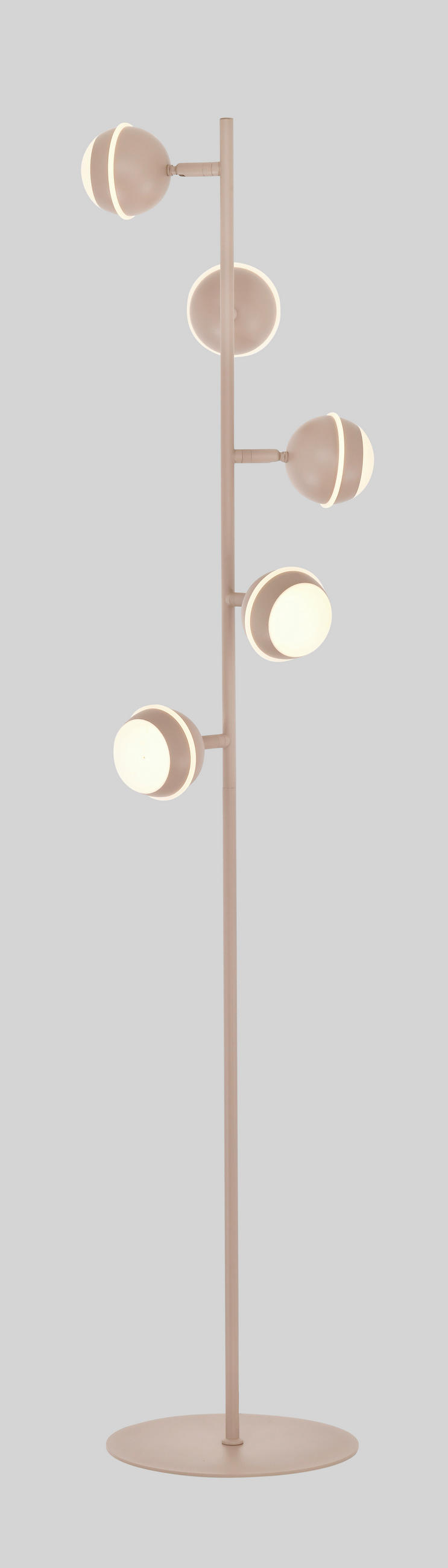 LED-STEHLEUCHTE Biarritz 25/140/25 cm  - Sandfarben/Schwarzchrom, Design, Kunststoff/Metall (25/140/25cm)