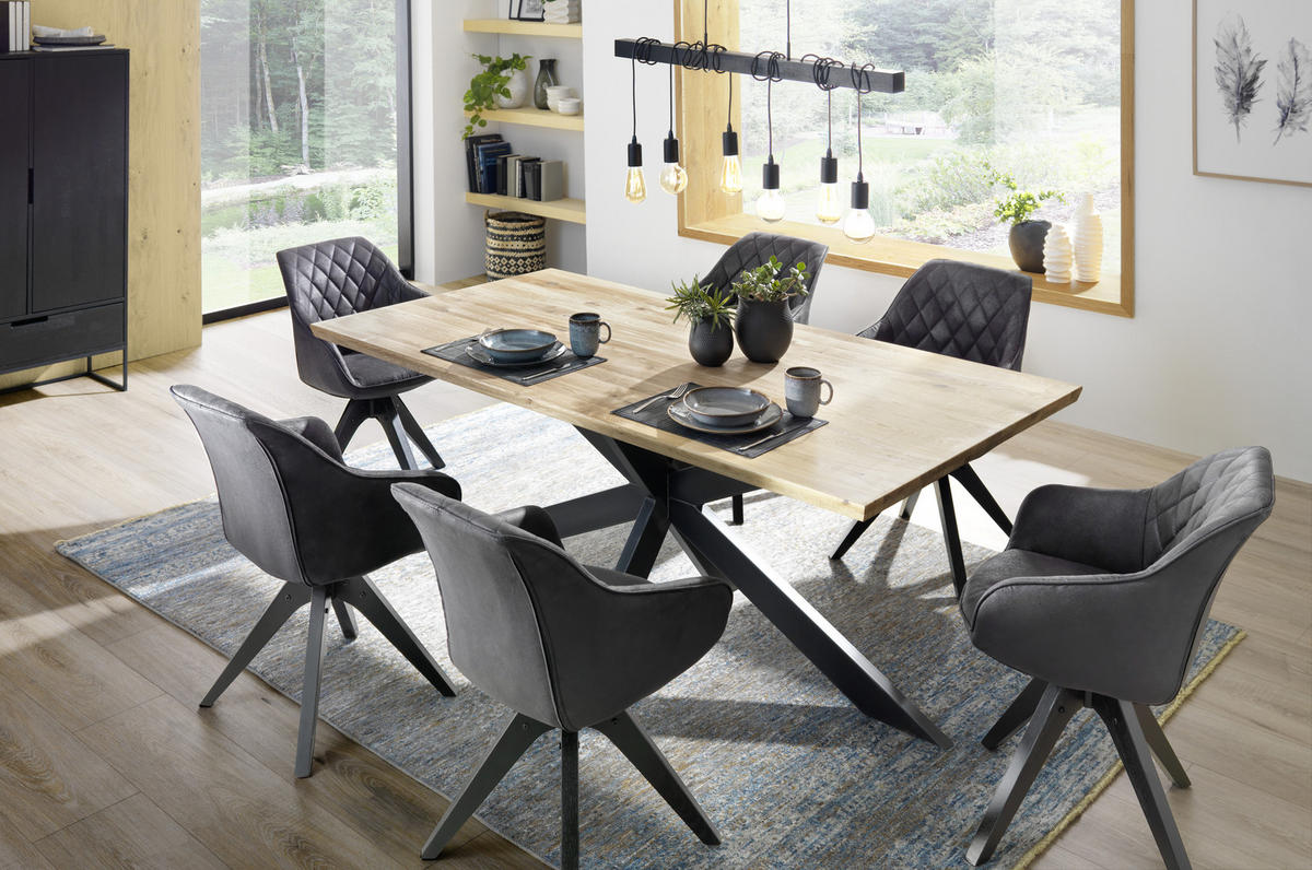 STOLIČKA S PODRÚČKAMI, mikrovlákno, čierna, tmavohnedá - čierna/tmavohnedá, Lifestyle, drevo/textil (60/83/65cm) - Landscape