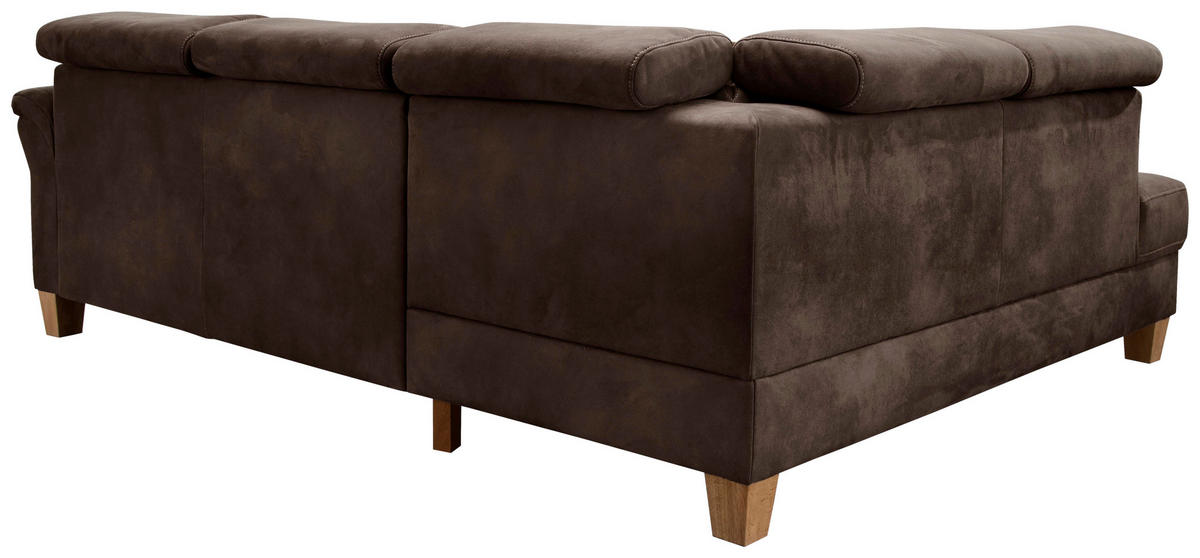 ECKSOFA in Mikrofaser Mokka  - Eichefarben/Beige, Konventionell, Holz/Textil (245/194cm) - Sit & More