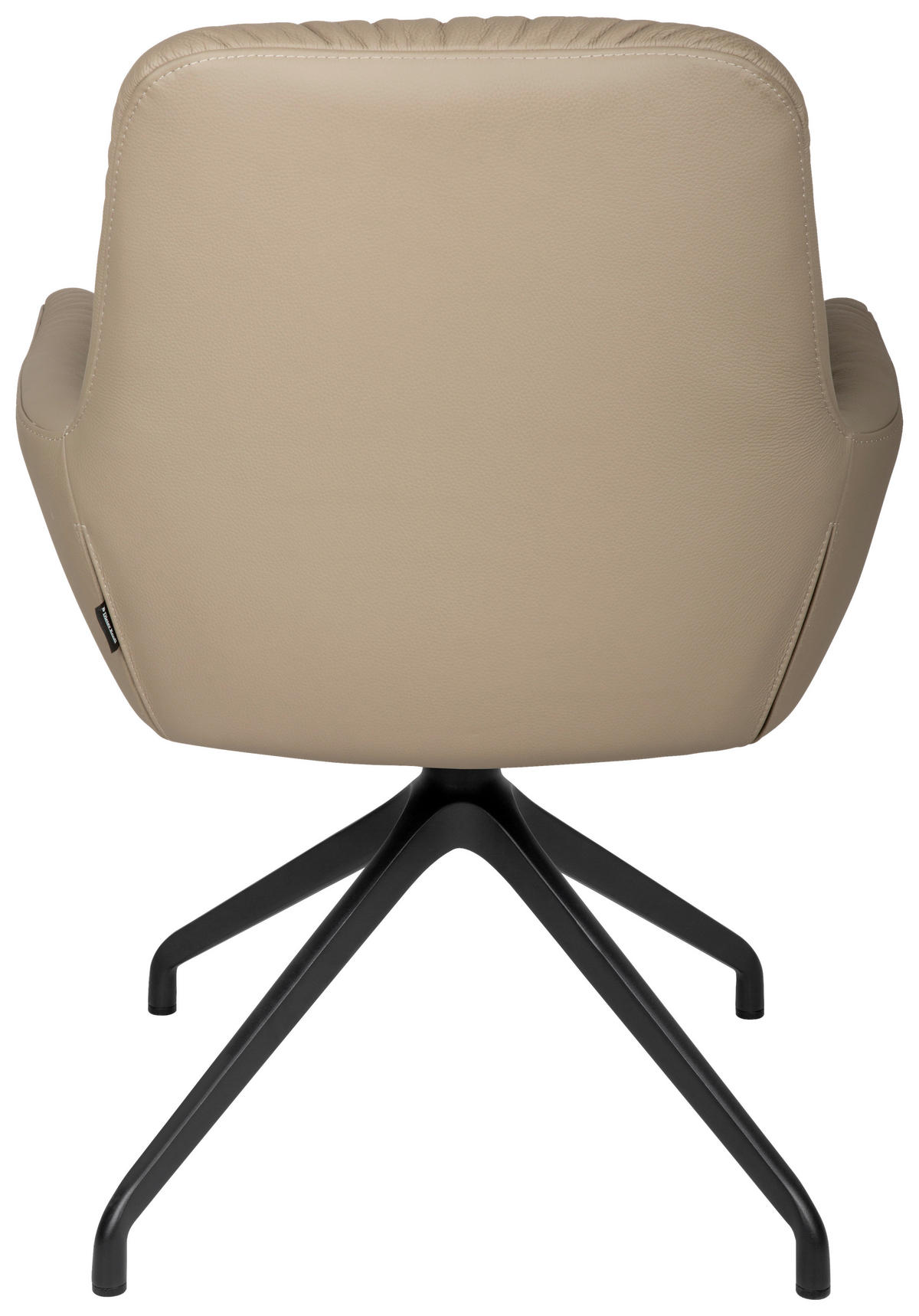 ARMLEHNSTUHL  in Aluminium, Eisen Echtleder pigmentiert  - Taupe/Schwarz, Design, Leder/Metall (64/89/65cm) - Dieter Knoll