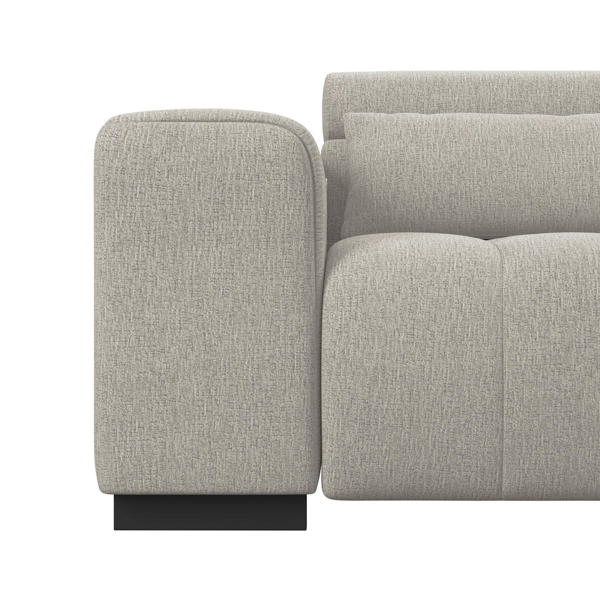 ECKSOFA MATERA Beige Chenille, Struktur Nierenkissen, Kopfteilverstellung, Sitzvorzug  - Beige/Schwarz, Trend, Holz/Textil (311/226cm) - MID.YOU