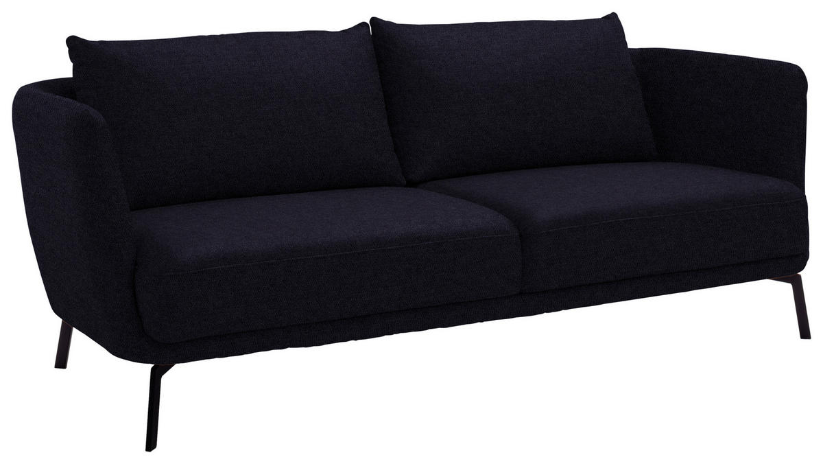 3-SITZER-SOFA Flachgewebe Anthrazit  - Anthrazit/Schwarz, Design, Textil/Metall (210/71/91cm) - Schöner Wohnen