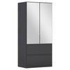DREHTÜRENSCHRANK in Grau  - Grau, Modern, Holzwerkstoff (91/197/54cm) - Rauch Möbel