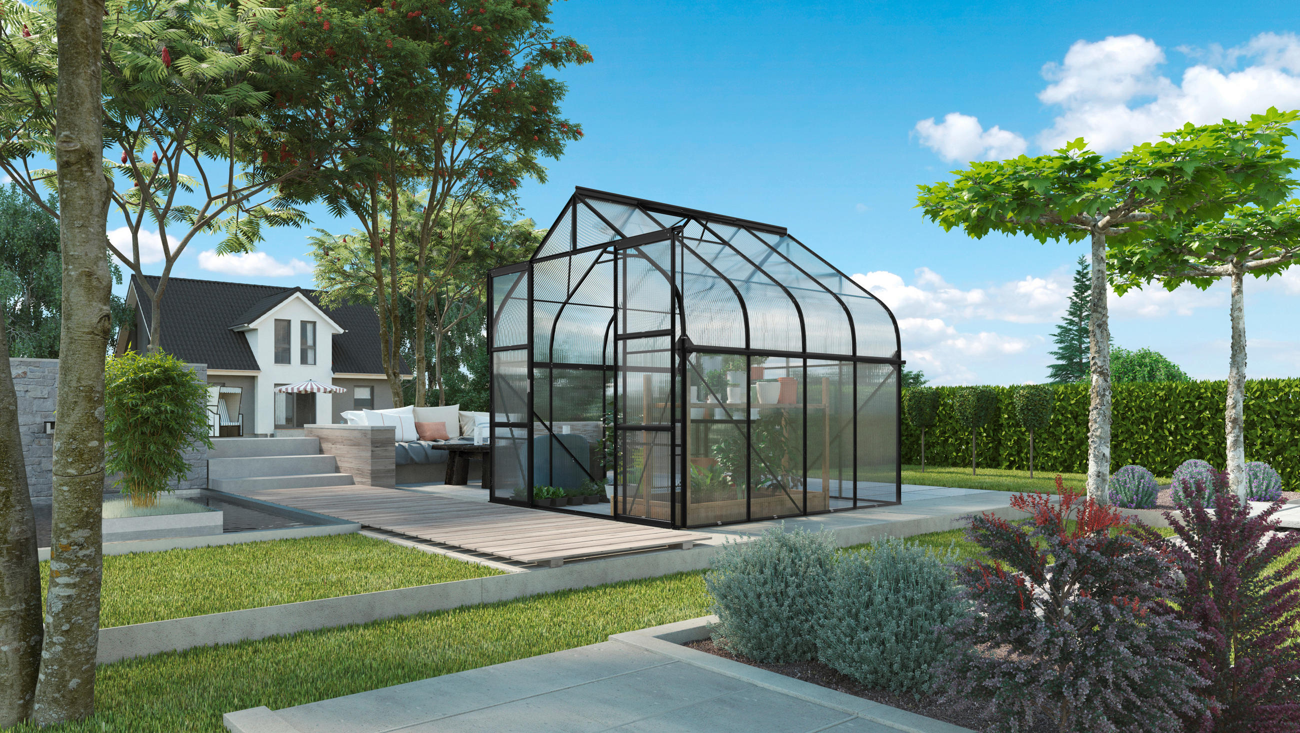 Gewächshausbausatz Diana 6700 Hkp4mm, Schwarz Set