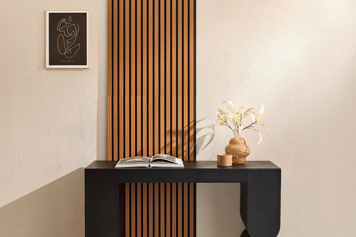 AKUSTICKÝ PANEL 60/120/2,1 cm   - černá/barvy vlašských ořechů, Basics, kompozitní dřevo/plast (60/120/2,1cm) - Boxxx