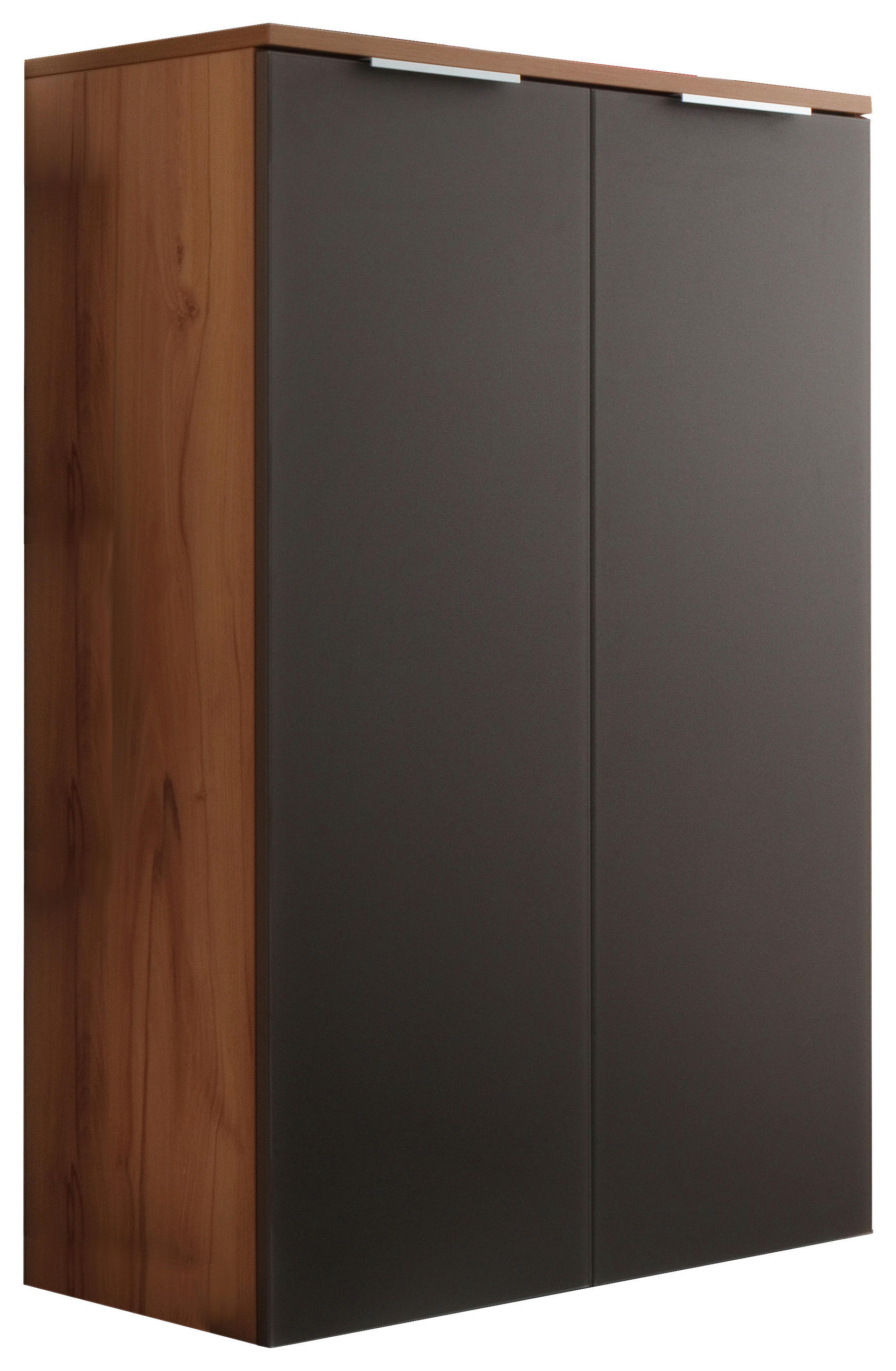 SCHUHSCHRANK Grau, Buchefarben - Silberfarben/Buchefarben, KONVENTIONELL, Glas/Holzwerkstoff (81/118/36cm) - Cassando