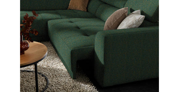 ECKSOFA in Struktur Grün 205/284 cm - Schwarz/Grün, Design, Kunststoff/Textil (205/284cm) - Xora