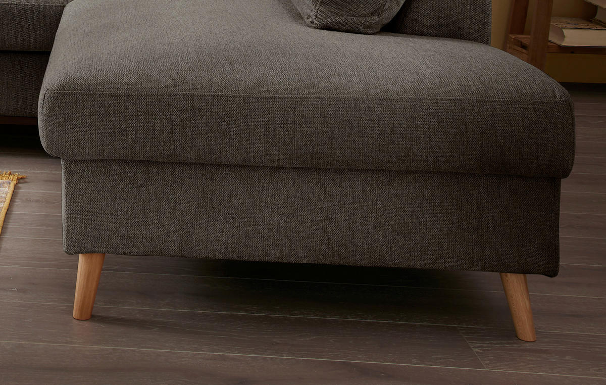 ECKSOFA in Struktur Braun  - Naturfarben/Braun, Konventionell, Holz/Textil (230/200cm) - P & B