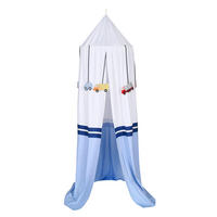 BALDACHIN - Blau/Weiß, Basics, Holz/Textil (60/240cm) - Patinio