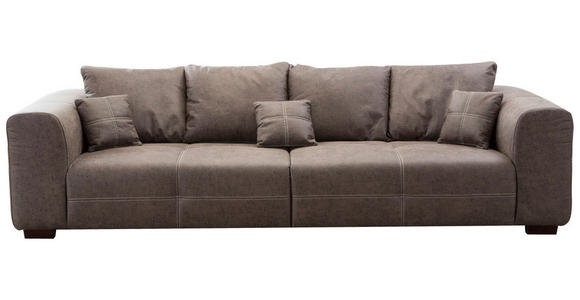 BIGSOFA Flachgewebe Braun  - Beige/Braun, KONVENTIONELL, Holz/Textil (287/69/108cm) - Cantus