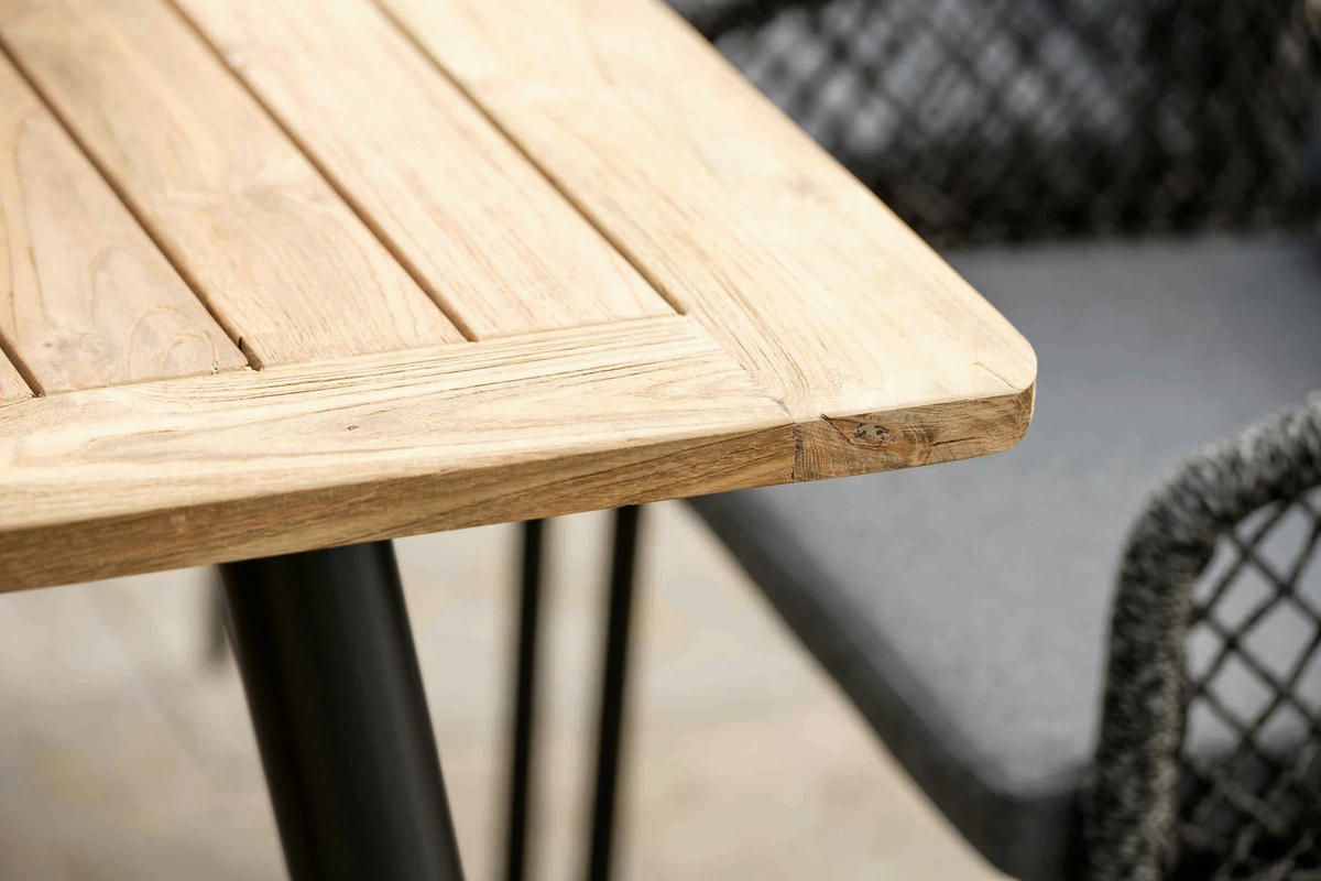 GARTENTISCH 180/100/75 cm  - Anthrazit/Teakfarben, MODERN, Holz/Metall (180/100/75cm) - Stern