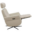 RELAXSESSEL Artù Echtleder Relaxfunktion, Kopfteilverstellung, Rücken echt    - Creme, Design, Leder (71/110/80cm) - Novel