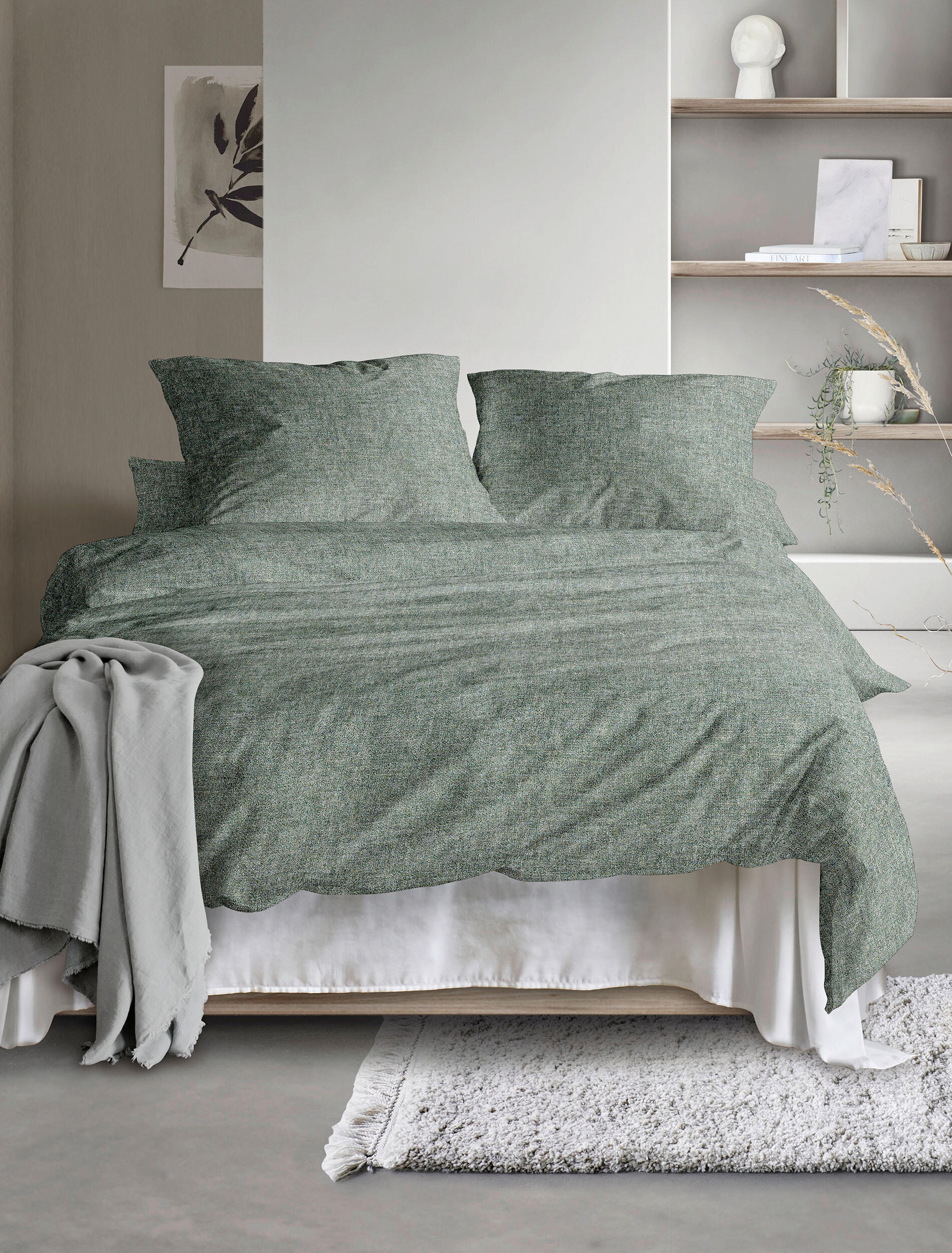 BETTWÄSCHE Renforcé 155/220 cm  - Grün, KONVENTIONELL, Textil (155/220cm) - Irisette