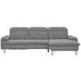 ECKSOFA in Chenille Grau  - Schwarz/Grau, LIFESTYLE, Textil/Metall (310/180cm) - Valnatura