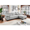 ECKSOFA in Cord Grau  270/174 cm  - Schwarz/Grau, Design, Holz/Textil (270/174cm) - Pure Home Lifestyle