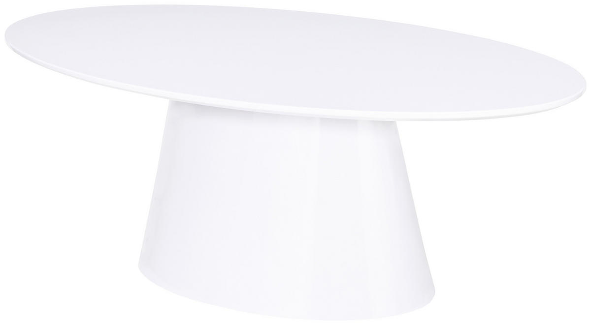 COUCHTISCH 110/60/40 cm oval Weiß Hochglanz  - Weiß Hochglanz, Basics, Holzwerkstoff (110/60/40cm) - MID.YOU