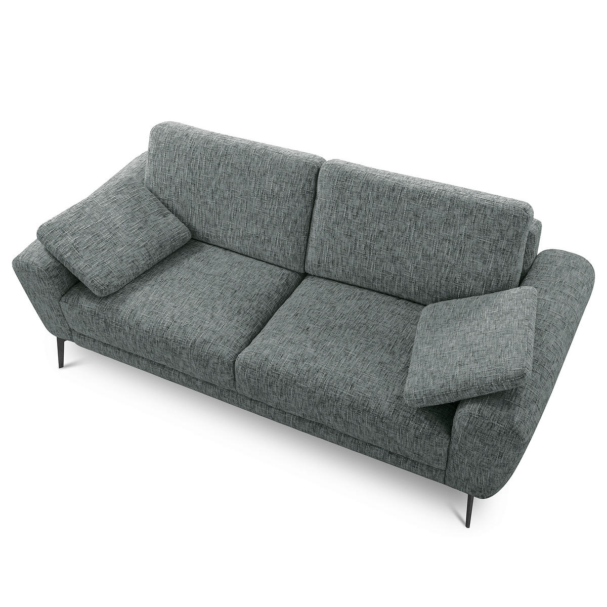 3-SITZER-SOFA Webstoff Anthrazit  - Anthrazit/Schwarz, Design, Textil/Metall (187/85/92cm) - Livetastic