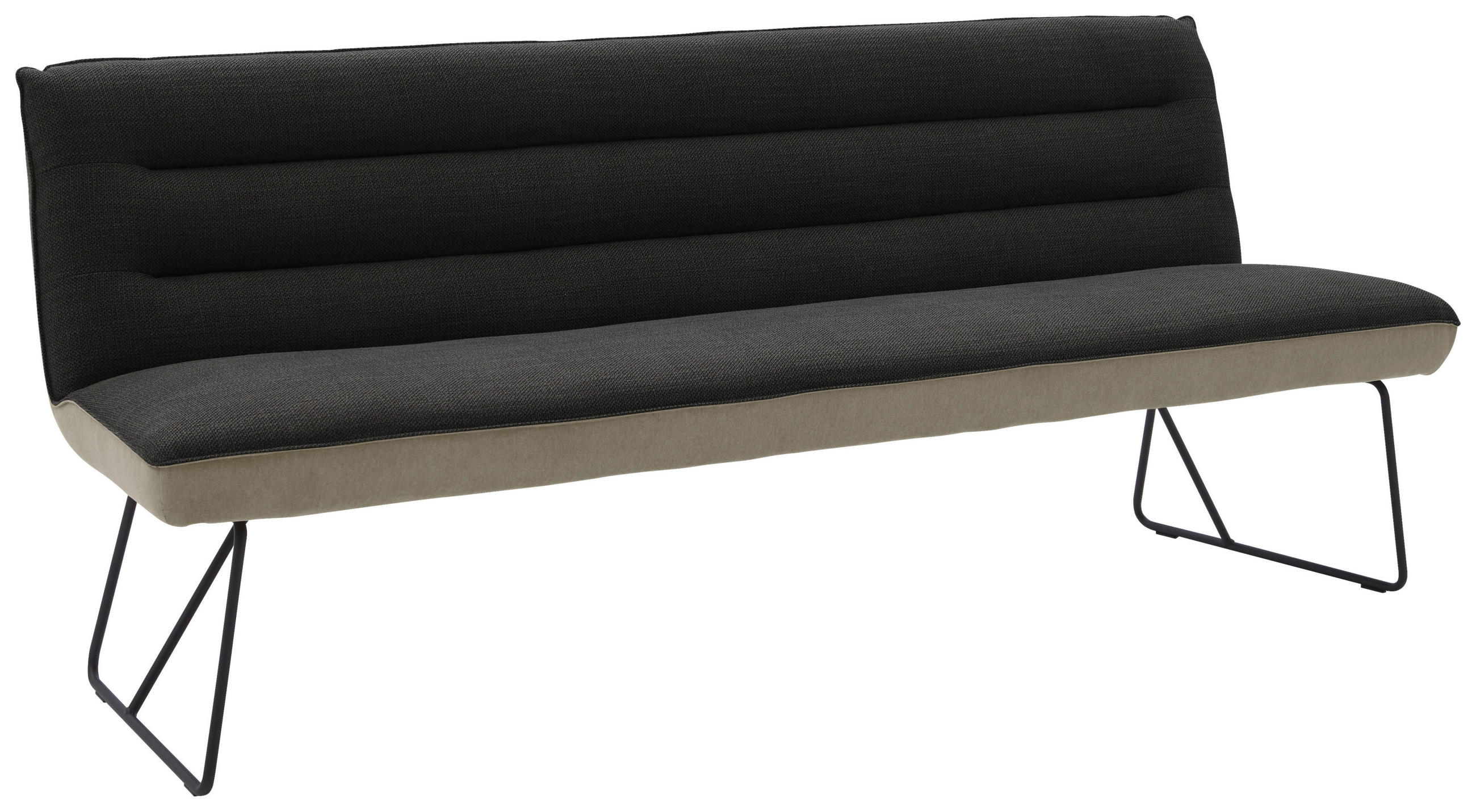 SITZBANK 218/89/68 cm  in Anthrazit, Schwarz, Greige  - Greige/Anthrazit, Design, Textil/Metall (218/89/68cm) - Dieter Knoll