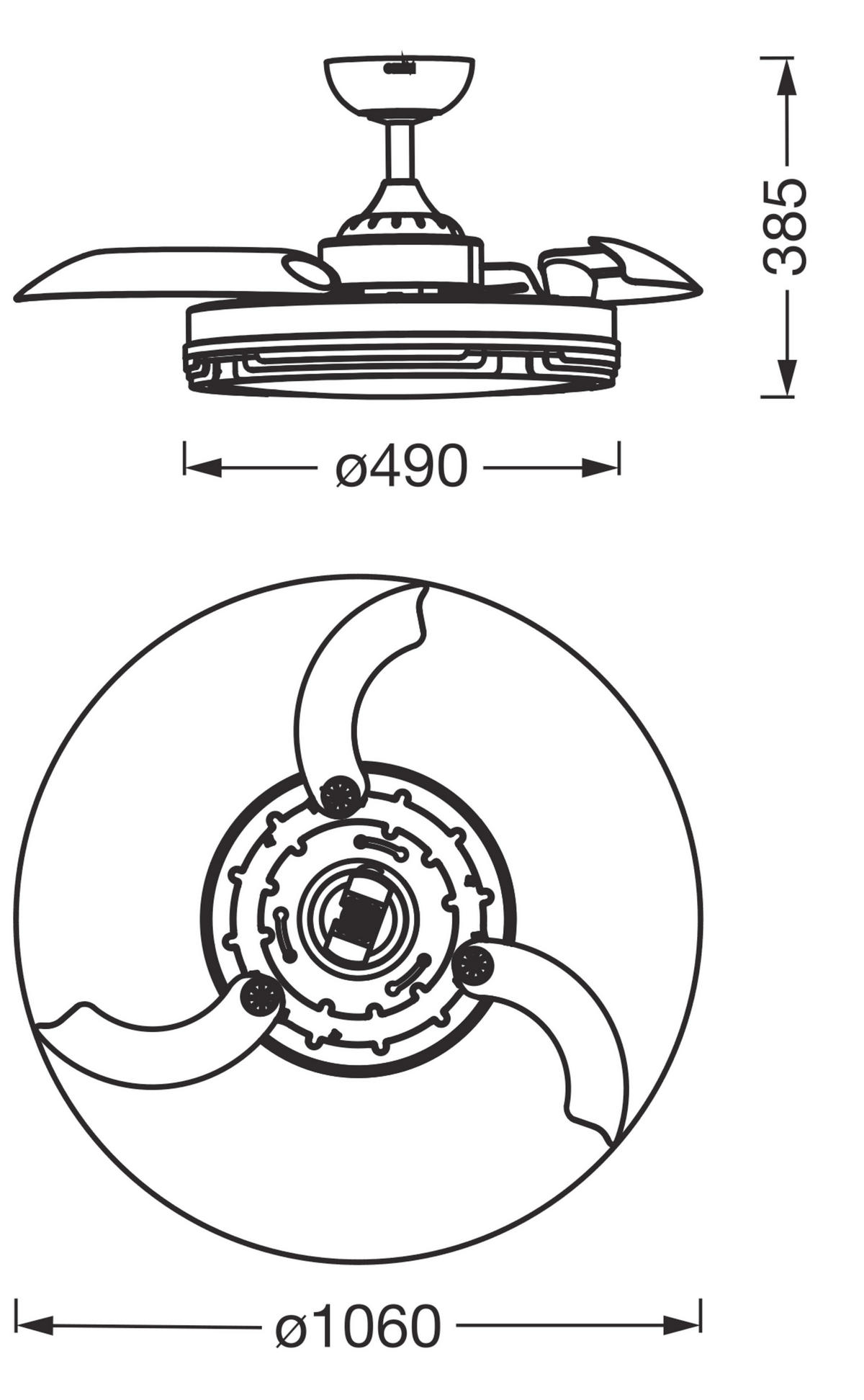 DECKENVENTILATOR - Design (106/38,5cm) - Osram