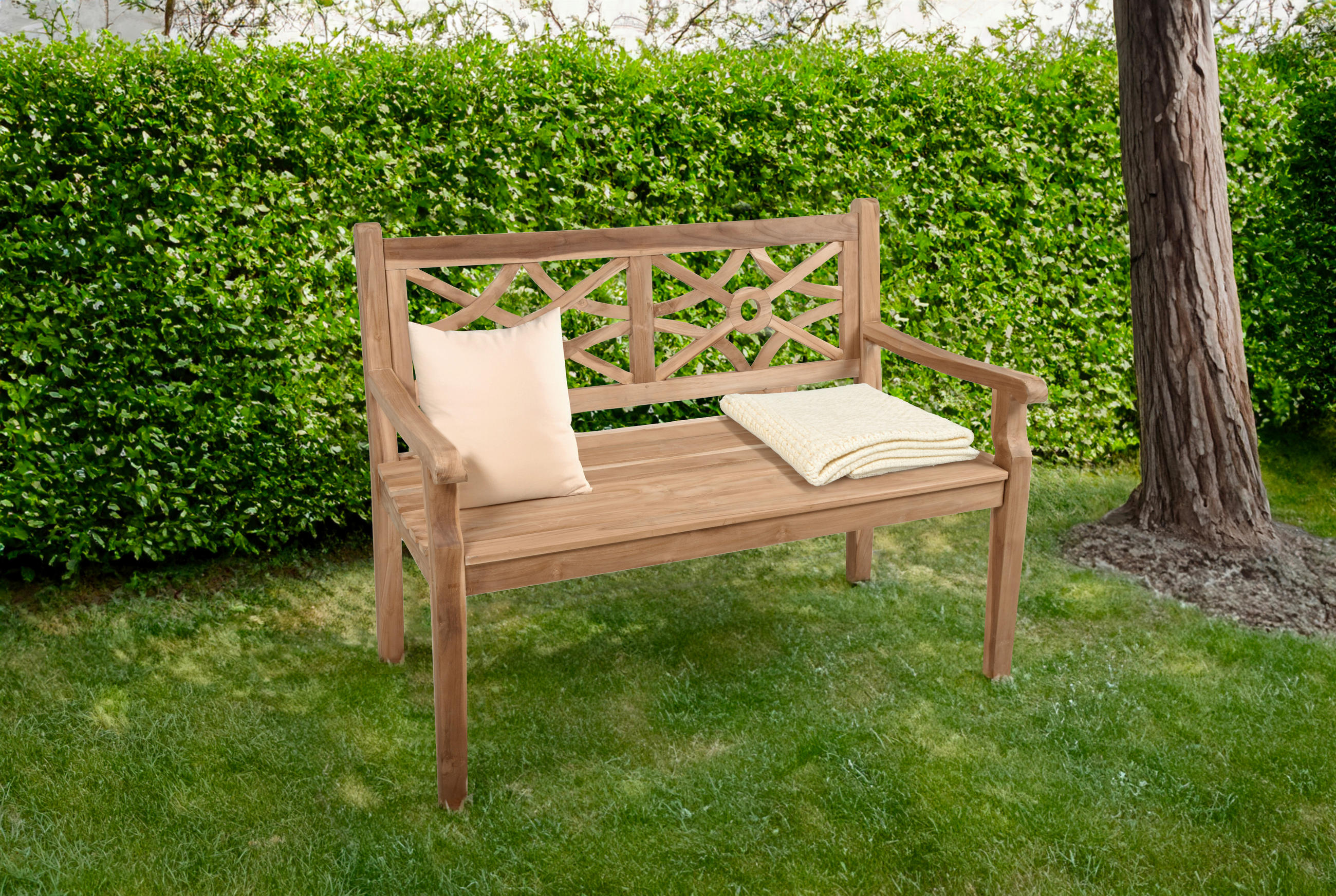 GARTENBANK 120/92/64 cm Teakholz   - Braun/Teakfarben, MODERN, Holz (120/92/64cm) - Gardenson