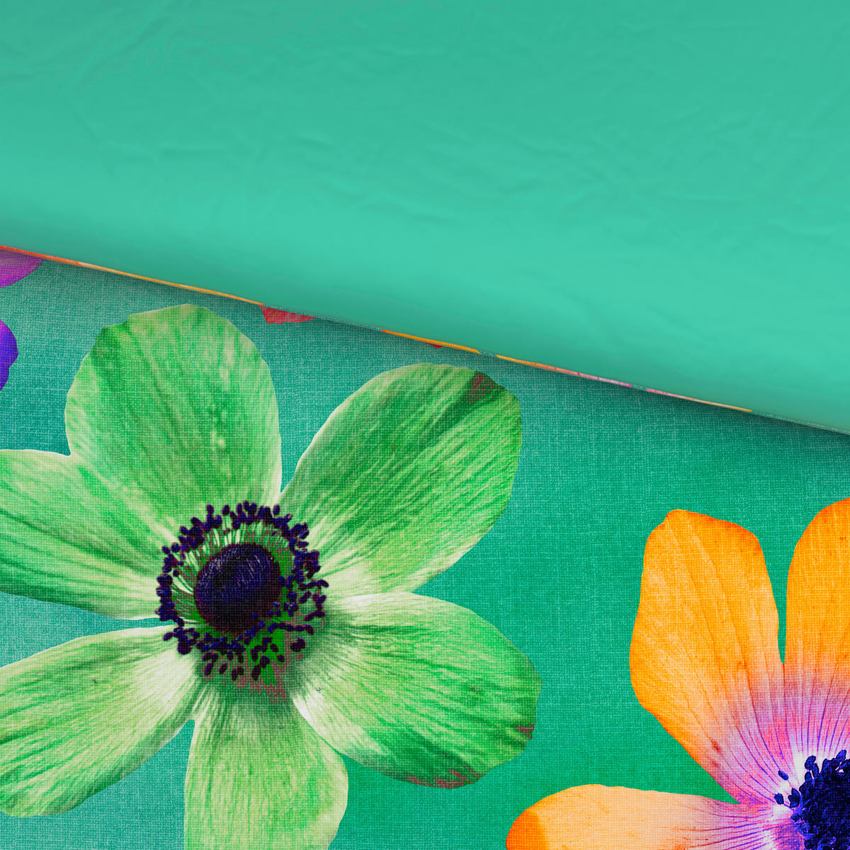 WENDEBETTWÄSCHE Satin 135/200 cm  - Multicolor/Grün, Natur, Textil (135/200cm) - Esposa