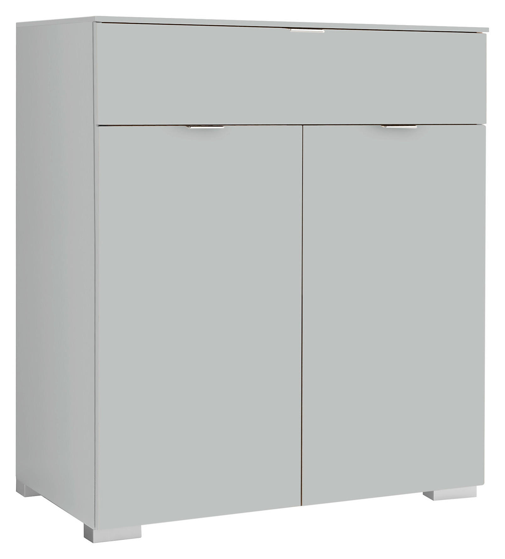 KOMMODE , 80/96/40 cm, 1 Schublade(n)  - Alufarben/Grau, Holzwerkstoff/Kunststoff (80/96/40cm) - Moderano