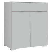 KOMMODE , 80/96/40 cm, 1 Schublade(n)  - Alufarben/Grau, Holzwerkstoff/Kunststoff (80/96/40cm) - Moderano